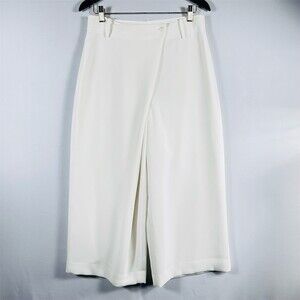 Lafayette 148 New York Wide Leg Cropped Pants in White